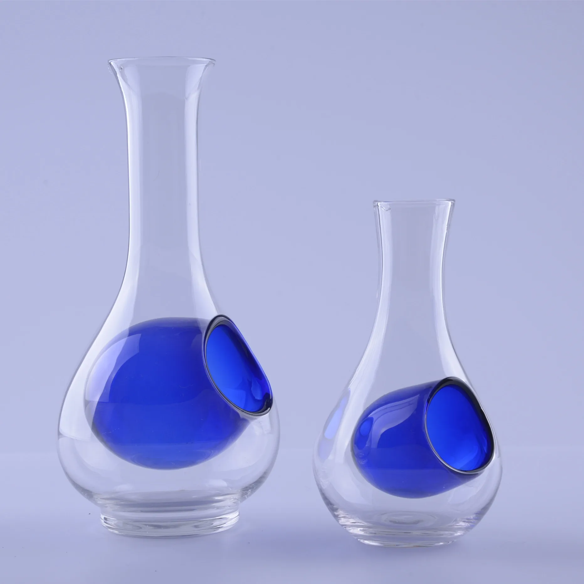 Glass Cold Sake Bottle With Ice Pocket Blue Buy Glass Cold Sake