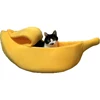 Custom luxury portable pet plush cotton dog banana pet bed mat warm indoor cat house