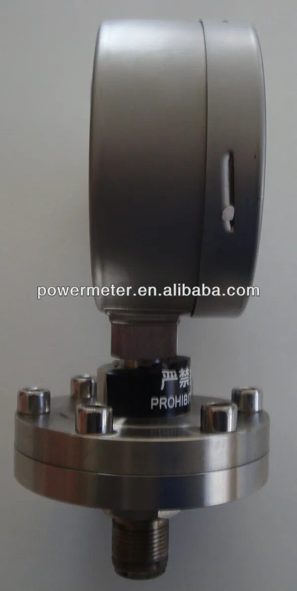 Stainless Steel 100mm No Oil Filled Compound Diaphragm Pressure Gauge