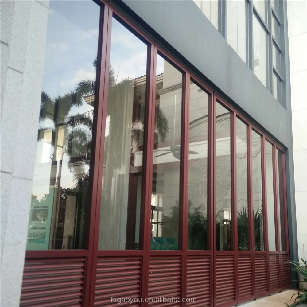 Hotel Outdoor Collapsible Glass Partition Clear Glass Folding Partition