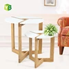 White Unique Modern Bamboo Side Living Room Coffer Round Design Coffee Table Supplier