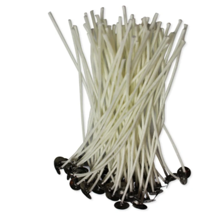 Pre Waxed Wicks With Sustainer Soy Wax Candle Wick Buy Tabbed Wicks