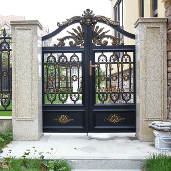 Hs-lh024 Modern House Compound Wall And Welded Gate Design ...