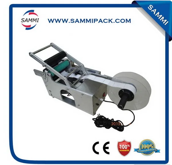 Mt50 220v/110v Easy To Operate Semi Automatic Round Bottle Labeling Machine/wine Bottle