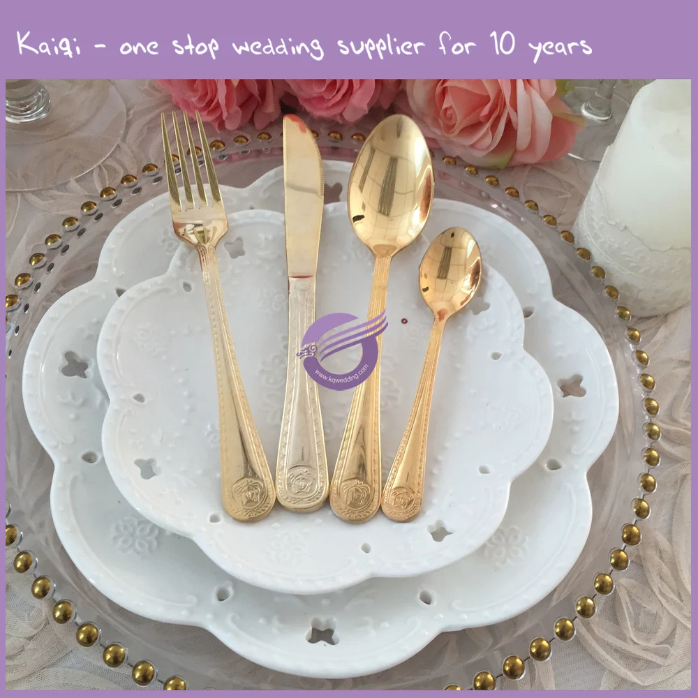 K7935 Cheap Wedding Bulk Cutlery Kitchenware,Gold Plated Flatware
