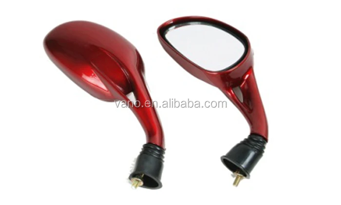 Red Cover GY6 Motorcycle Scooter Rearview Side Mirrors