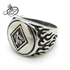 Gothic 1% ER Stainless Steel Men's Biker Flame Ring Silver Black