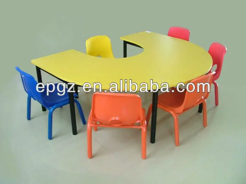 Colorful Cafe Teacher Kid's Table With Chairs For Kids Furniture Prices