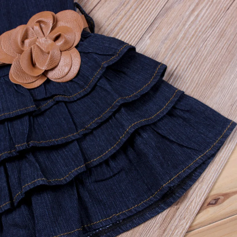 SUMMER KOREA FASHION KIDS GIRLS HOT SALE JEANS LAYERED DRESSES