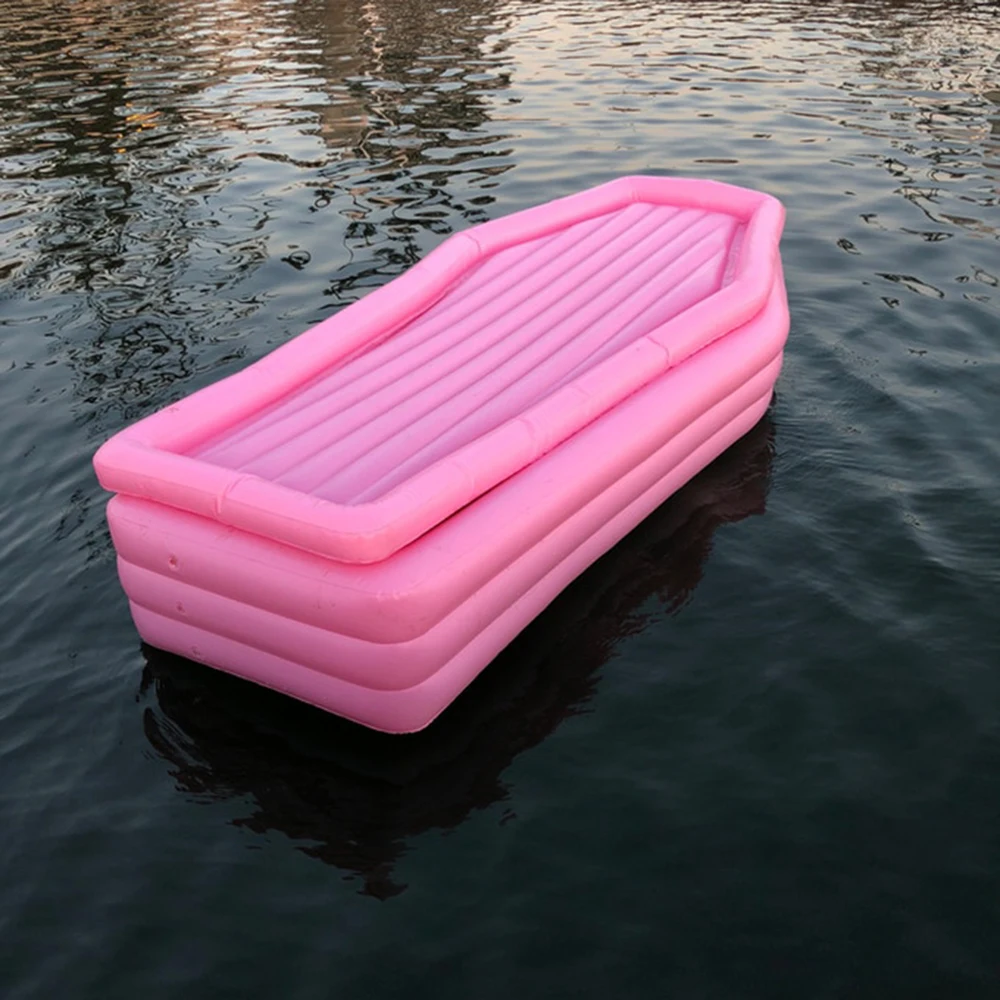 Swimming Caskets buoy Custom Inflatable Pink Coffin Pool Float for Hallowee...