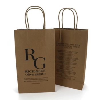 Recycled Twisted Handle Brown Paper Bag For Sale - Buy Brown Paper Bag,Machine Made Kraft Paper ...