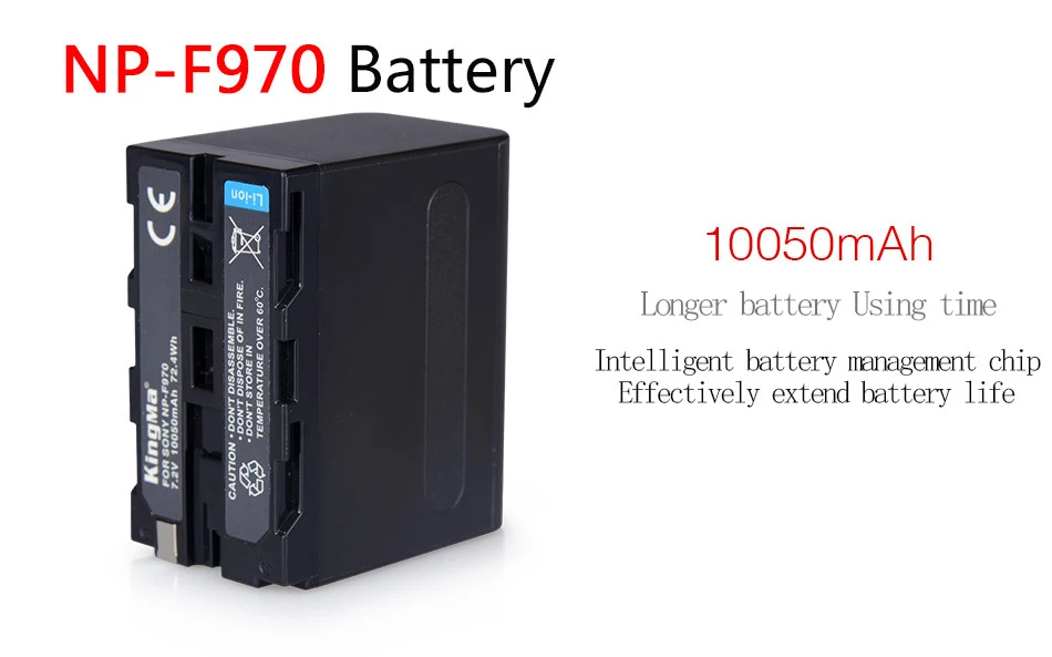 Kingma 10050mah Npf970 Replacement Camcorder Battery For Sony Npf960 Npf950 And Led Video