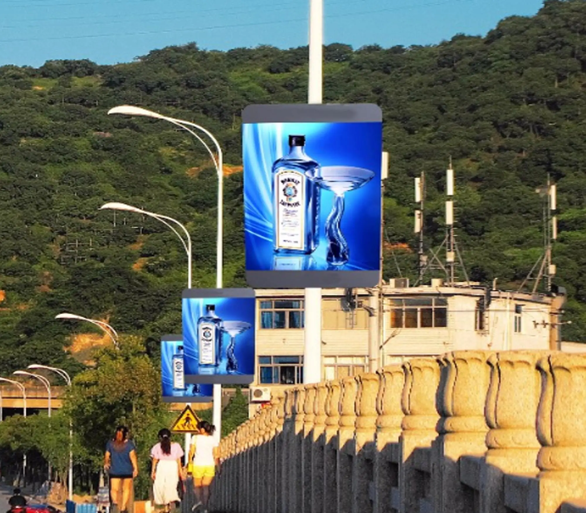 Street Led Lighting Pole Led Display,3g/4g Control Road Side Lamppost