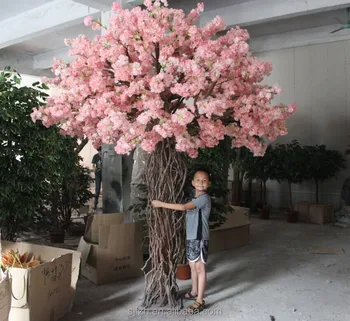 Wedding Sideway Decorative Cherry Blossom Bonsai Tree Pink Wedding Sideway Decorative Cherry Blossom Bonsai Tree Pink Artificial Indoor Red