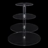 Acrylic Party Birthday Bakery Cake Tower Display 4 Tiers Clear Cupcake Stand For Wedding