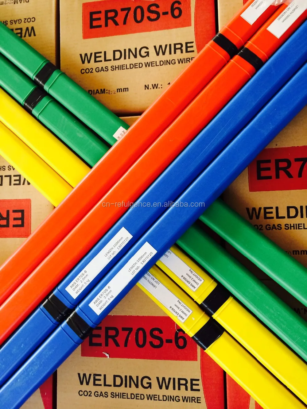 Aws Er70s3 Copper Coated Refulgence Co2 Welding Rod 1.6mm / 2.0mm / 2