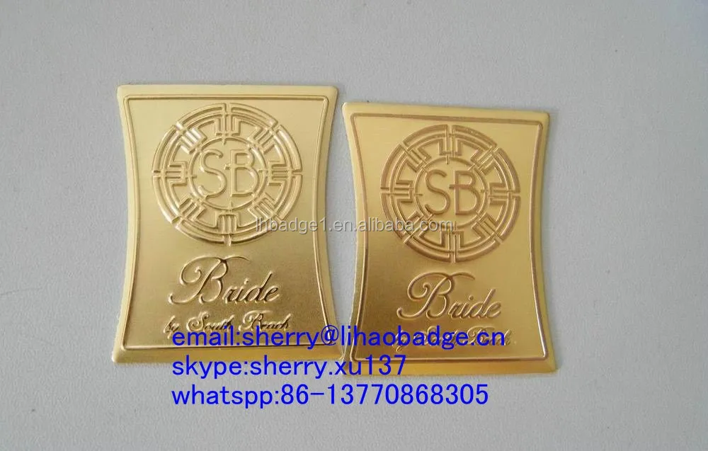 Aluminum Gold Embossed Label Sticker Metal Wine Sticker Label Buy
