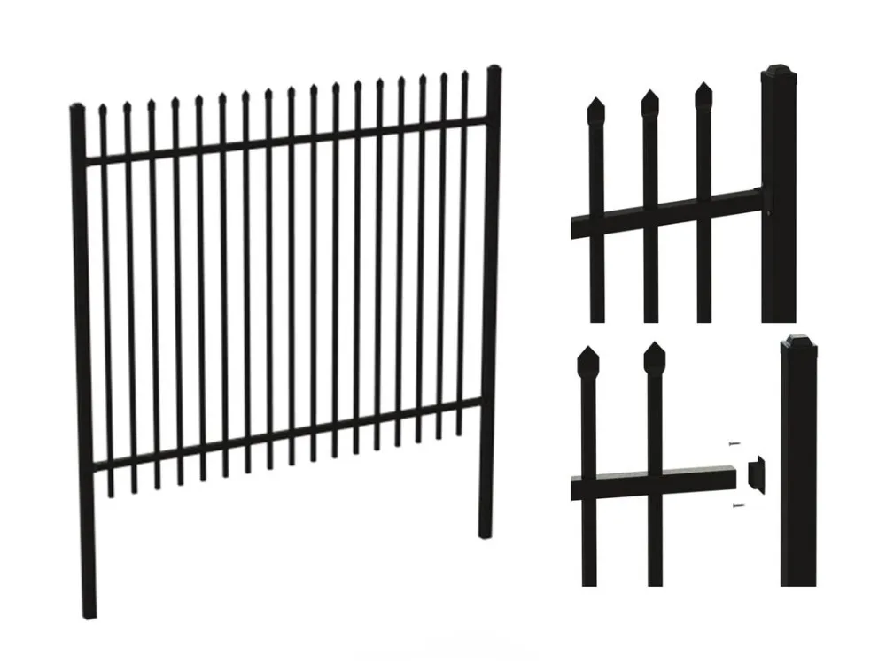 Barrière en acier décorative noire ornementale de fer travaillé en métal de jardin
