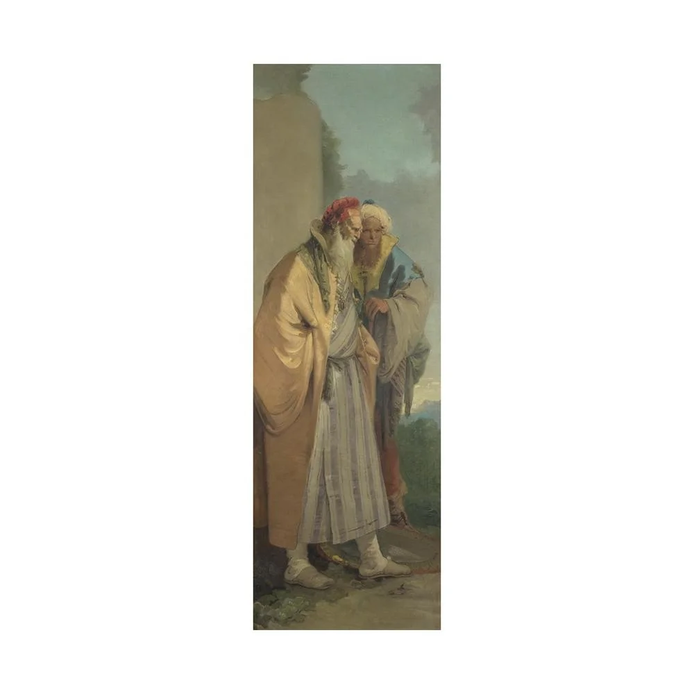 Giovanni Battista Tiepolo Giclee Canvas Print Paintings Poster Reproduction Fine Art Wall Decor(Two men in oriental costumes)