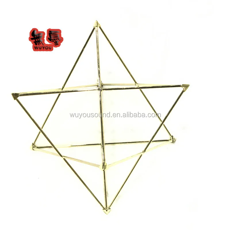 
8inch Gold Plate energy generators Sacred Geometry copper Merkaba for meditaton 
