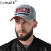 CLIMATE new Denim 3D NY New York Sports Active Casual Baseball Caps Running One Size Adjustable Jeans Wear Hat For Men Women