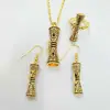 U7 PNG Jewelry Smile Drum Jewelry Set papua New Guinea Pendant Necklaces Earrings Ring set PNG Style Kundu Jewelry sets