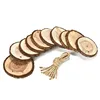Unfinished DIY blank Wooden Craft Natural Wood Slices With Tree Bark 10 Pack