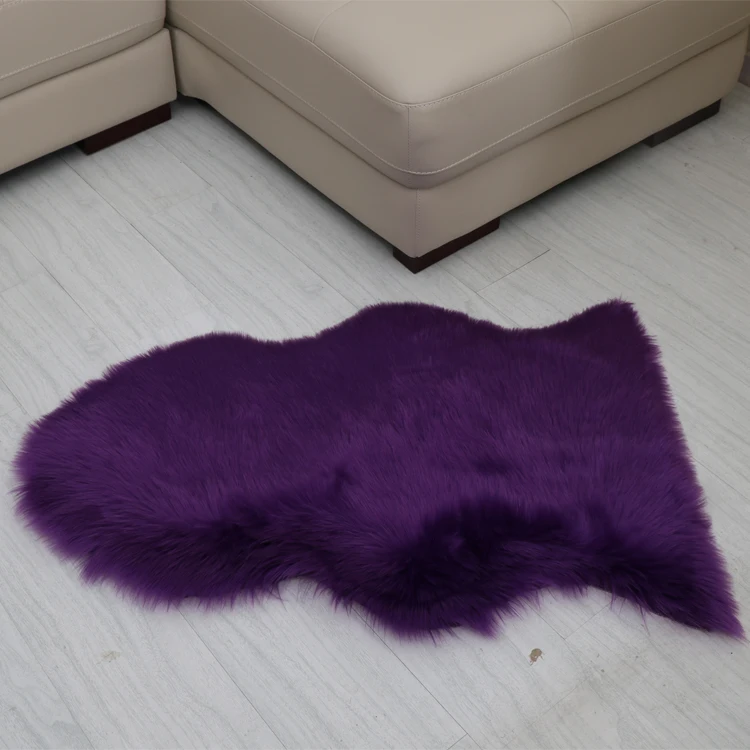 Hot sale pure white silver tip dying faux sheep skin rugs
