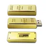 Premium bank gift laser etching metal usb flash drive gold bar thumb drive 4gb