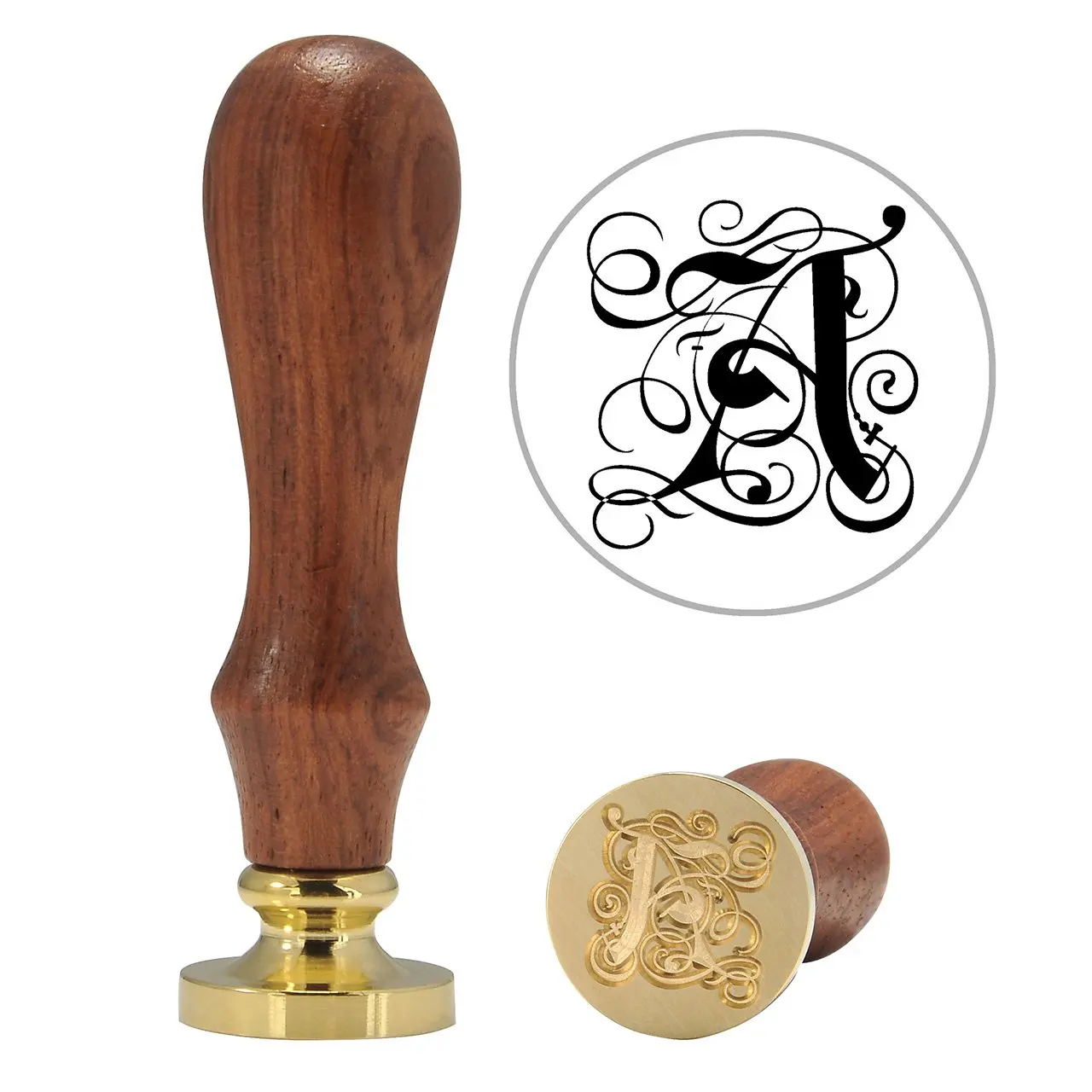 Seal Stamp, Yoption Classic Gothic Font Letter A Vintage Retro Brass Head Wooden Handle Initial Sealing Wax Seal Stamp