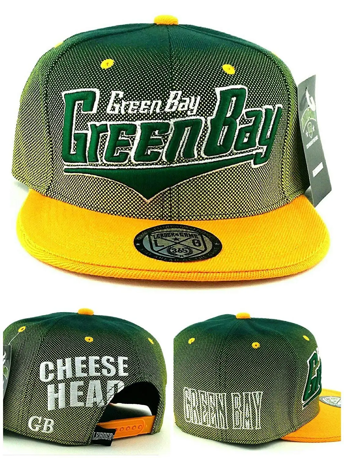 Legend of the Game Green Bay New Youth Kids Cheese Head Packers Colors Green Gold Era Snapback Hat Cap