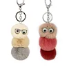 online shopping pom pom key chain girls bag led animal keychain caterpillar pendants