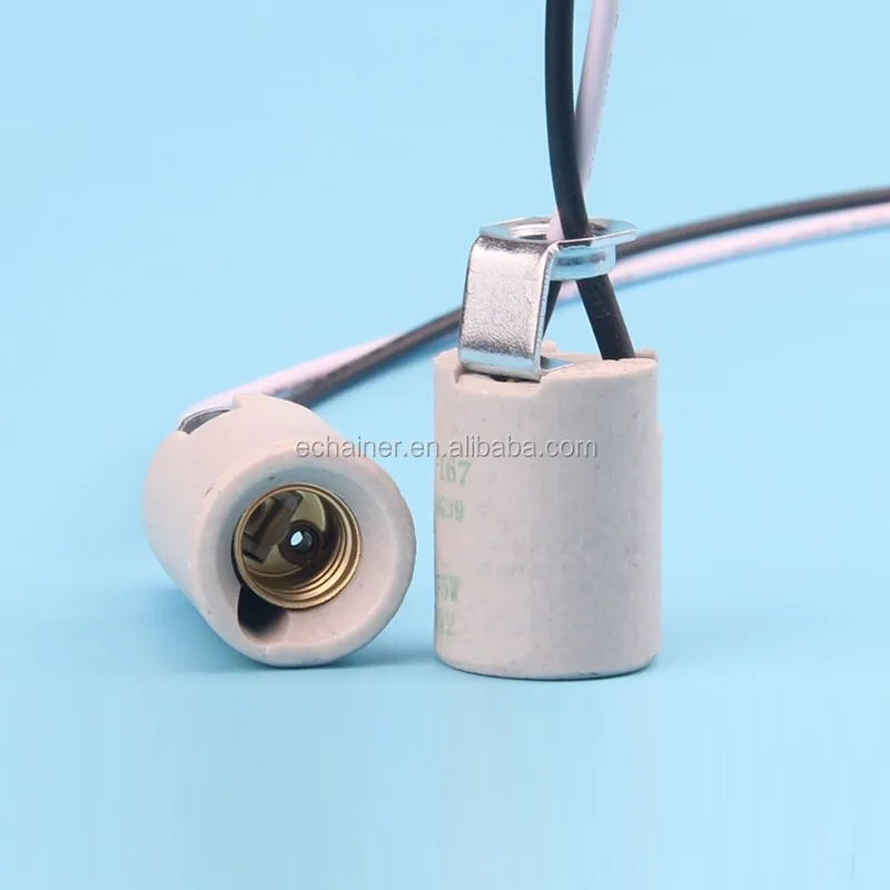 Approved E12 Ceramic Lamp Socket Base E12 Holder With Bracket Extension