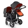 Manufacturer High Landscape Cool Tandem Pram Adjustable One Hand Foldable Double Twin Newborn Baby Stroller