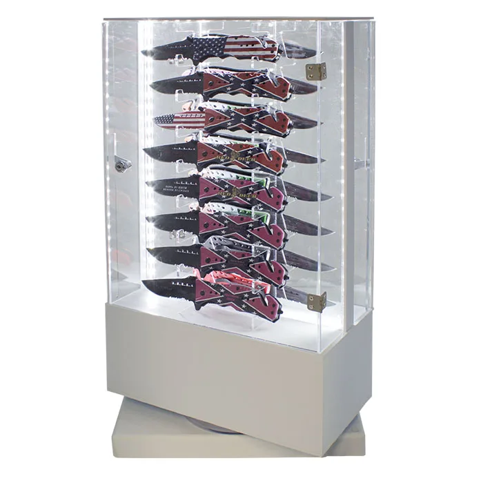 16 Knives Led Lights Acrylic Knife Display Case With Rotating Base Buy Led Lights Acrylic