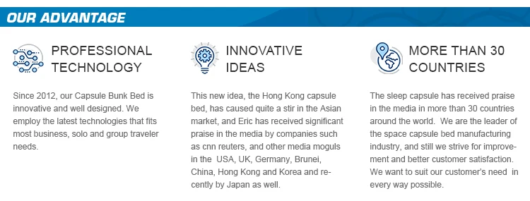 Japan popular wholesale capsule bed sleepbox hotel funiture resting bed