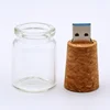 New Style Customize LOGO Glass Bottle Wooden USB Drive 3.0 8GB 16GB 32GB USB Pen Drive 64GB 128GB Usb Message In a Bottle