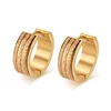 Fashion Men's Stainless Steel Hoop Piercing Round crystal Earring Luxury Ear rings For Women