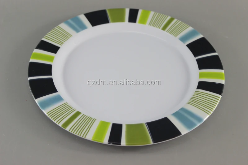Custom Print Melamine Dinner Plate Plastice Dishes