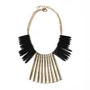 N049 Turquoise Spike Accessory Metal Dangle Equip Statement Necklace