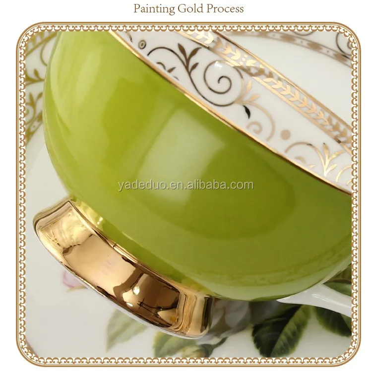 British Porcelain Tea Cup Saucer Set Ceramic Elegant Coffee Cups With