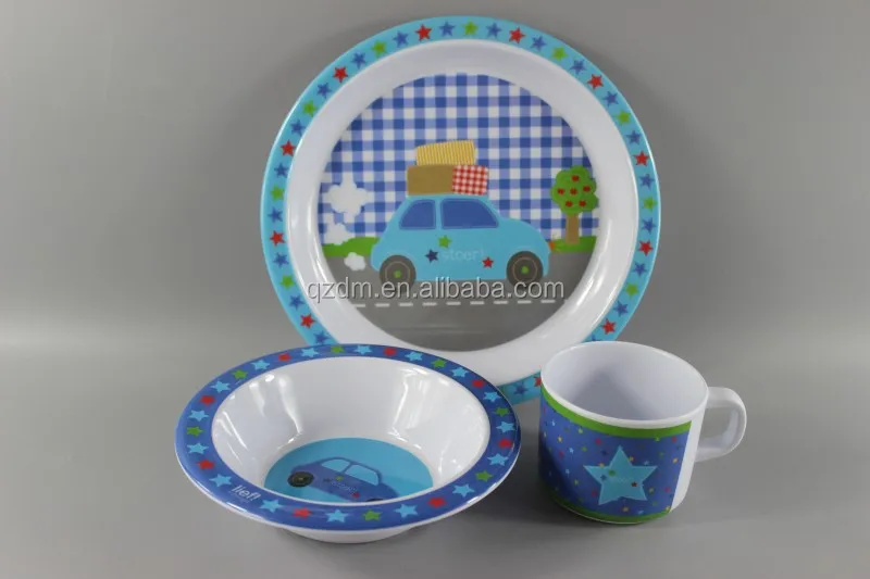 3PCS 100% Melamine Kid's Dinner set LFGB