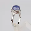 blue gems 925 Sterling Silver Cubic Zircon Silver Ring Design Wholesale Wedding Ring