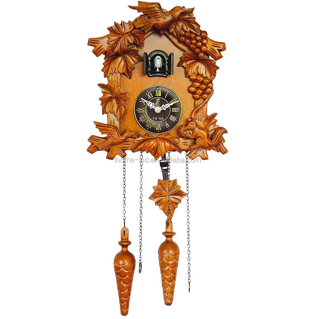 Exquisite Sculptured Cuckoo Wall Clock Quartz Movement Wooden Color Modern Analog Living Room Chinese Single Face All Season Buy Wooden Cuckoo Clock