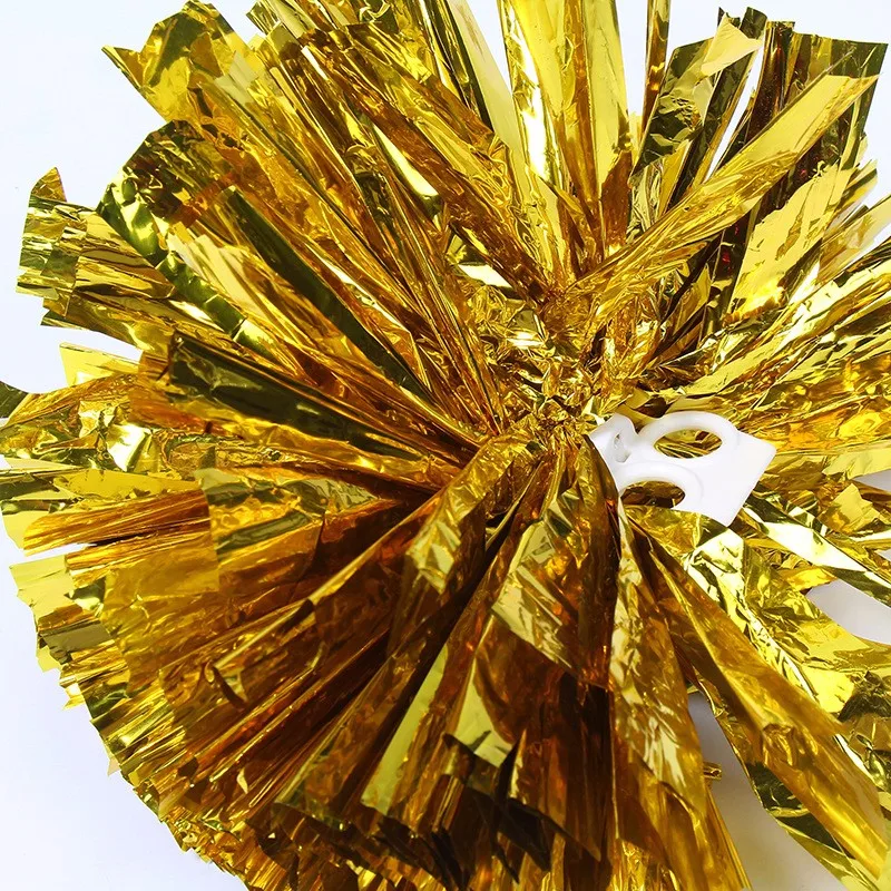 Customized Plastic Shinning Cheerleading Pom Poms Dance Cheer With Ring