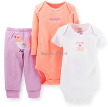 10 Style Carters 3 Piece Set Baby Clothes Boy Girls Short Long Sleeve Bodysuit Pants Infant