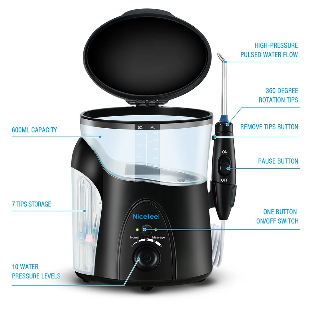 600ml Capacity Portable Water Pick Water Flosser With 7 Tips - Buy
