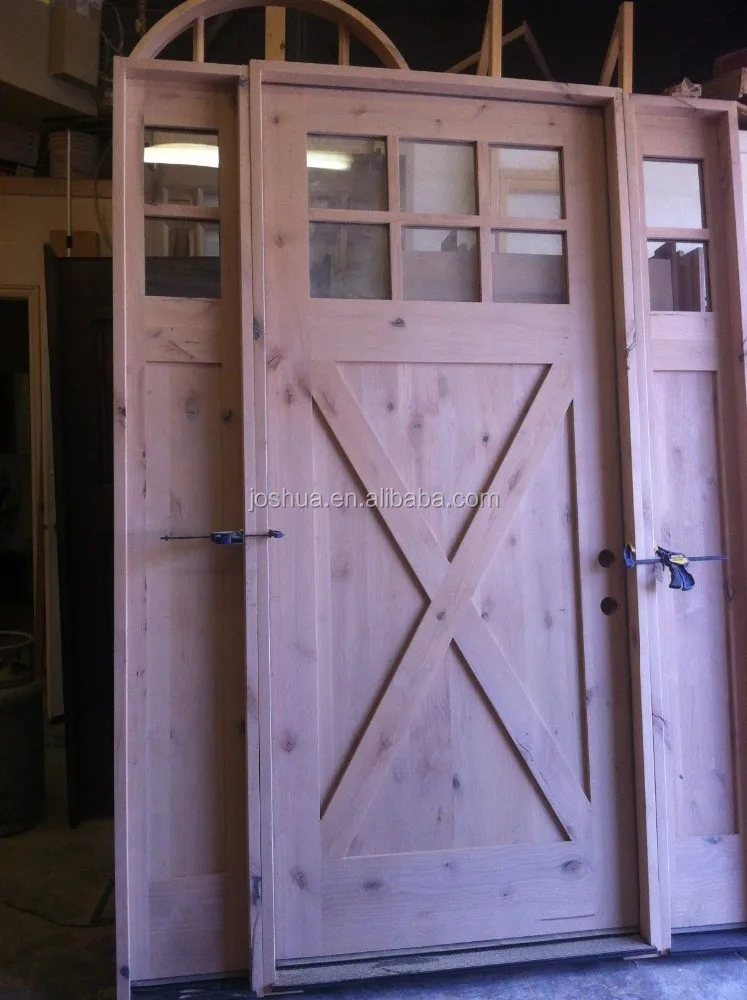 rustic alder/pine wood entry door craftsman