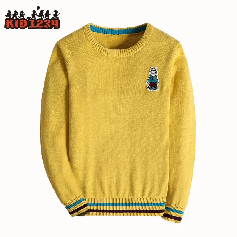 Wholesale Boy Pullover Crew Neck Sweater Hand Knit Stylish Winter