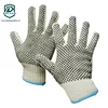 13G Carbon PVC Dotted Glove/Wool Spinning Single Dotted Yellow Gloves